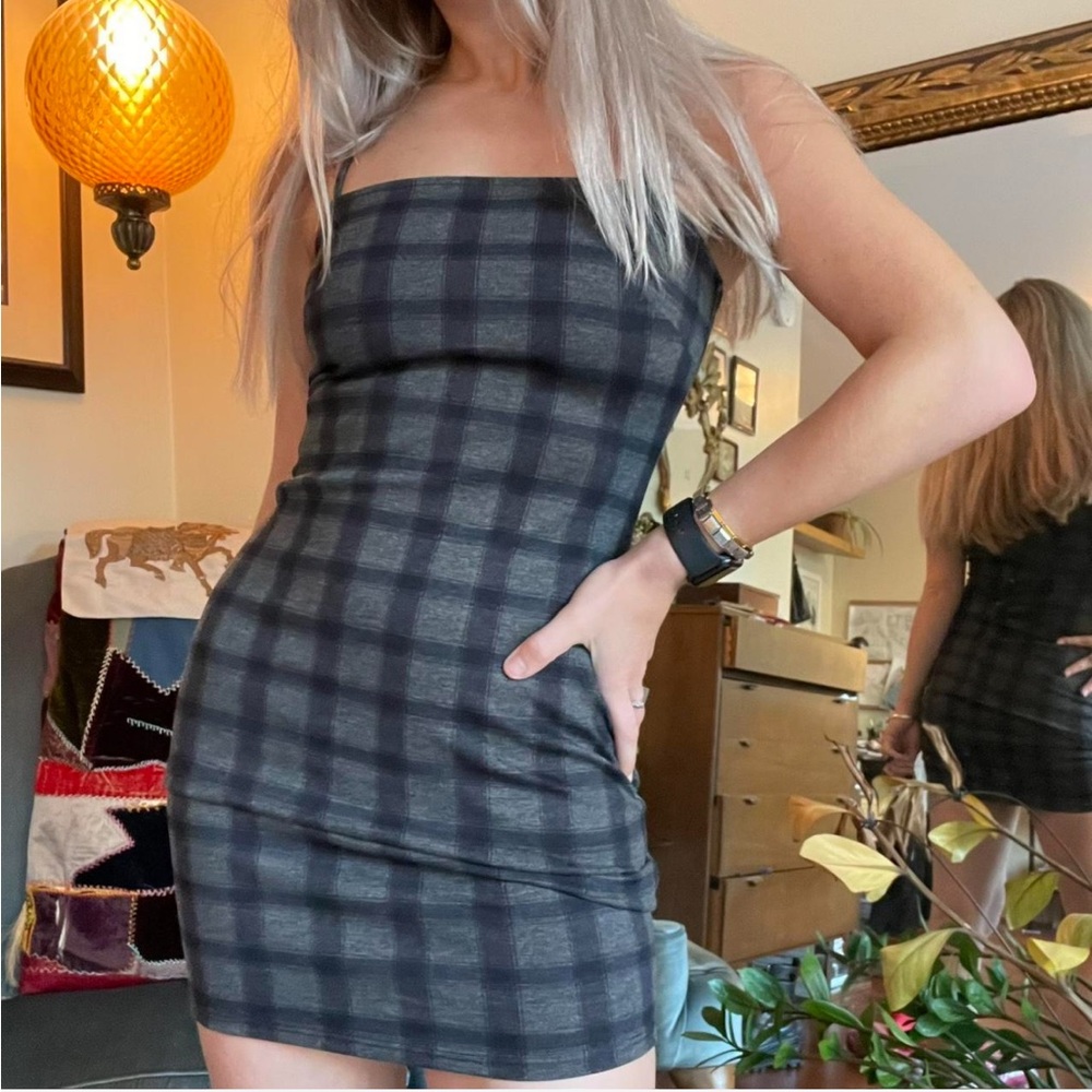 Plaid mini dress